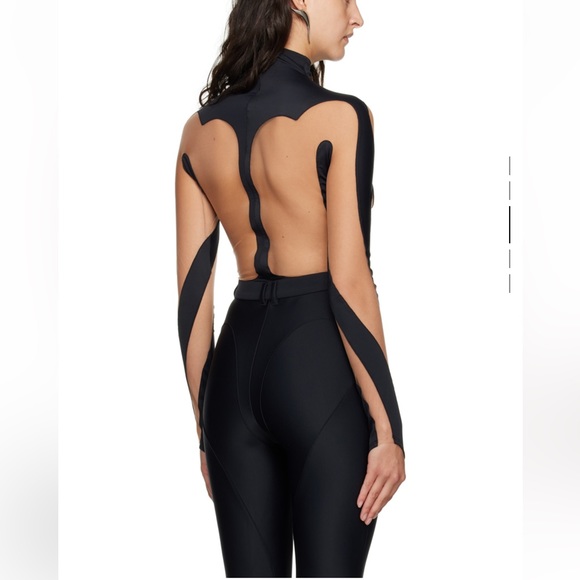 MUGLER rodeo, Black hearts 🖤 cut out bodysuit with sheer mesh panels, lu… - Picture 9 of 16